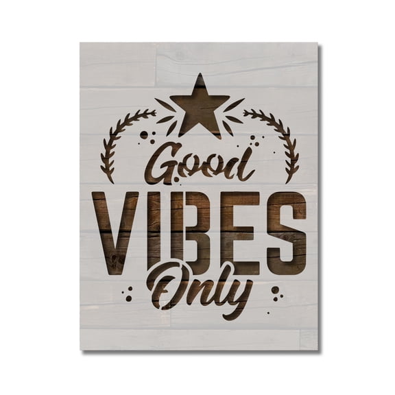 Good Vibes Only Stencil Template Reusable 8.5 x 11 Inches for Painting on Walls, Wood, Arts and Crafts by Stencilville