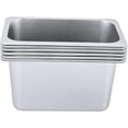thumbnail image 4 of 6 Pack 1/4 Size Stainless Steel Steam Hotel Pan 10.4x6.3x6in Commercial Steam Table Pan Catering Food Service Pan for Party, Kitchen, Restaurant, Hotel, 4 of 8