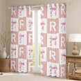 thumbnail image 2 of Erosebridal Girly Personalized Gifts Black Out Curtains,Pink Grid Alphabet R Print Curtains Pack of 2 (42x63 Each) For Kids, 2 of 7