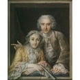 thumbnail image 2 of Charles-Antoine Coypel 12x14 Black Ornate Wood Framed Double Matted Museum Art Print Titled: Portrait of Philippe Coypel and His Wife (1742), 2 of 5
