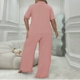 thumbnail image 5 of cfhntfmh Women's Plus Size Pajama Sets Button down Short Sleeve Shirts with Long Pants Sleepwear Loungewear Xl to 4Xl, 5 of 5