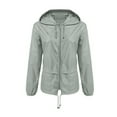 thumbnail image 1 of Manteau de Pluie Léger à Capuche pour Femmes Imperméable Actif Extérieur Veste de Pluie avec Capuchons Dames Manches Longues Décontracté Coupe Ajustée Fermeture Éclair Manteau d'Extérieur Veste Manteau, 1 of 2