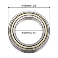 thumbnail image 2 of Uxcell 63803-2RS Deep Groove Ball Bearing 17 x 26 x 7mm Hign Carbon Chrome Steel Z1 Double Metal Shielded Bearing, 2 of 5