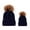 Navy Blue, variant on Loliuicca Twisted Knit Parent-Child Hat Set Mama Me Matching Warm Ball Beanie