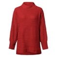 thumbnail image 6 of DHFJKG Oversized Knitted Sweaters For Women Long Sleeve Crewneck Pullover Side Slit Casual Warm Soft Loose Fit Textured-Knit Tunic Solid Color Stylish Tops, 6 of 6