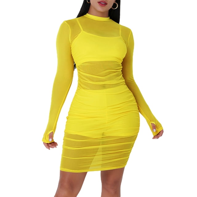 ITFABS Femmes Col Rond Manches Longues Robe + Gilet + Short