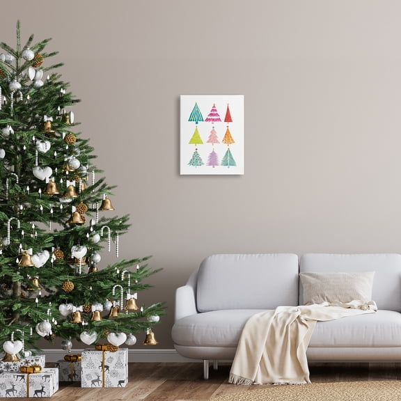 Stupell Industries Varied Fun Christmas Trees Holiday Painting Gallery Wrapped Canvas Print Wall Art