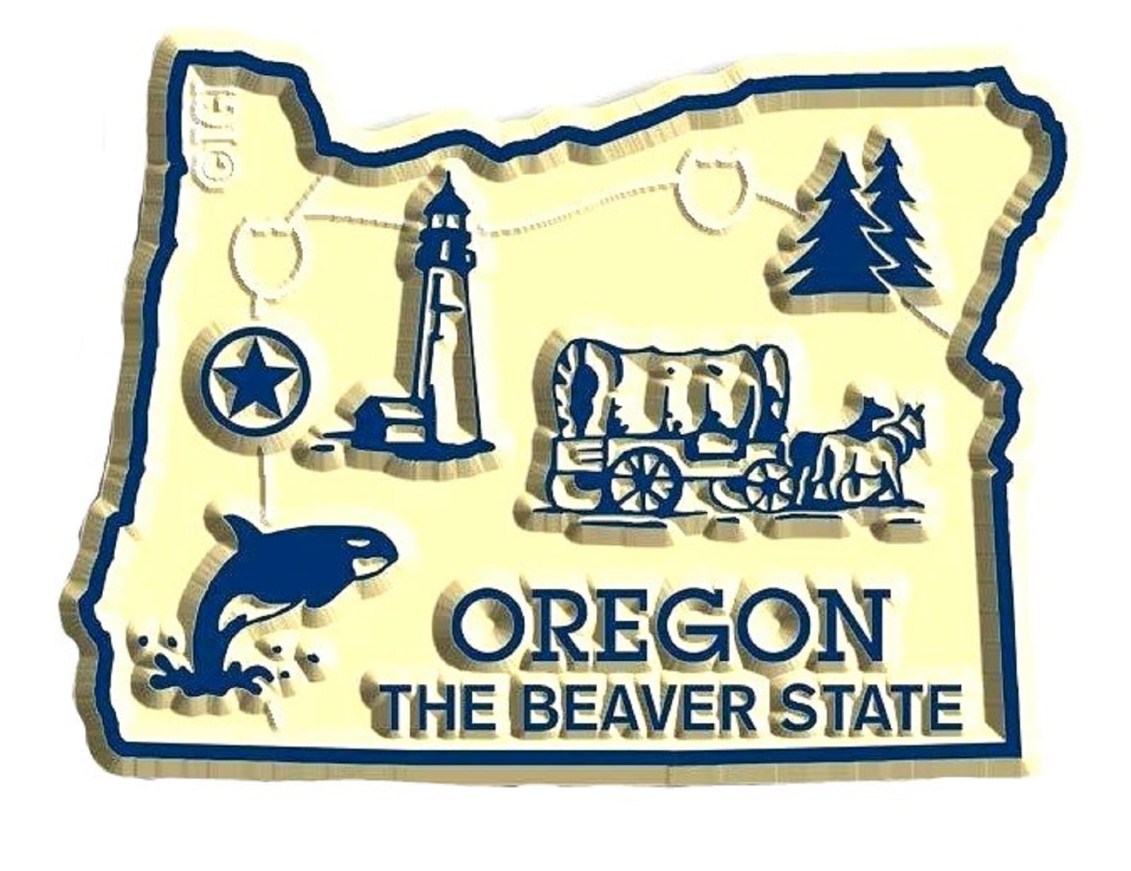 Oregon the Beaver State Map Fridge Magnet - Walmart.com
