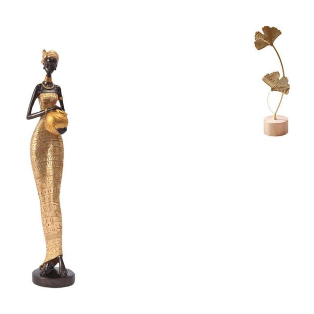 Estatuas de mujeres, estatuas y esculturas africanas, escultura de hoja, estatua de hoja de metal, figura artística de resina, hierro y madera, ideal