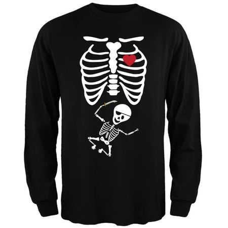 Pirate Baby Pregnant Skeleton Halloween Costume Long Sleeve T-Shirt