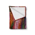 thumbnail image 2 of Modern Soft Flannel Fleece Throw Blanket, Abstract Rainbow Vivid Colorful Ombre Mosaic Geometrical Wavy Design Print, Cozy Plush for Indoor and Outdoor Use, 50" x 60", Multicolor, by Ambesonne, 2 of 6