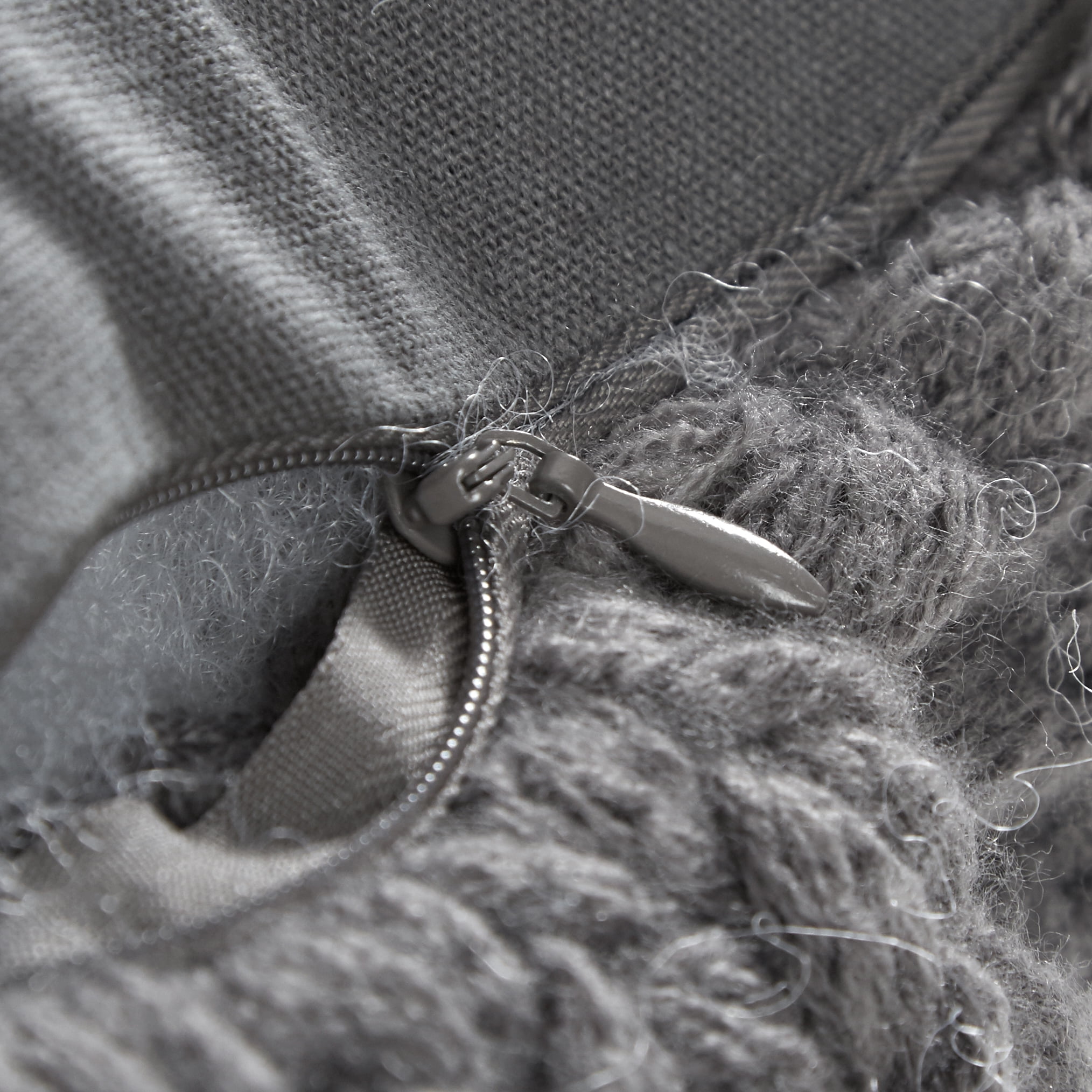 Better Homes & Garden Reversible Living Room Sweater Knit Pillow, 18 x 18 Inches, Gray