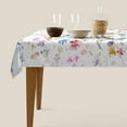 thumbnail image 5 of Colorful Flowers Decorative Rectangle Tablecloth Wild Grass Leaves Spring Summer Polyester Table Cloths Kitchen Table Cover for Dining BBQ Picnic Coffee Table 60 x 84 Inch 6-8 Seats, 5 of 6