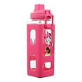 thumbnail image 3 of Disney Minnie Mouse Looking And Laughing 24 Oz Pink Square Plastic Water Bottle, 3 of 7