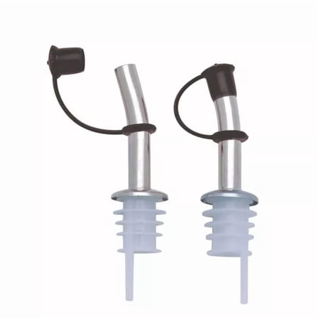 Pair Of 2 Bottle Pourers, Spouts, Dispensers For Wine Liquor Olive Oil & Vinegar