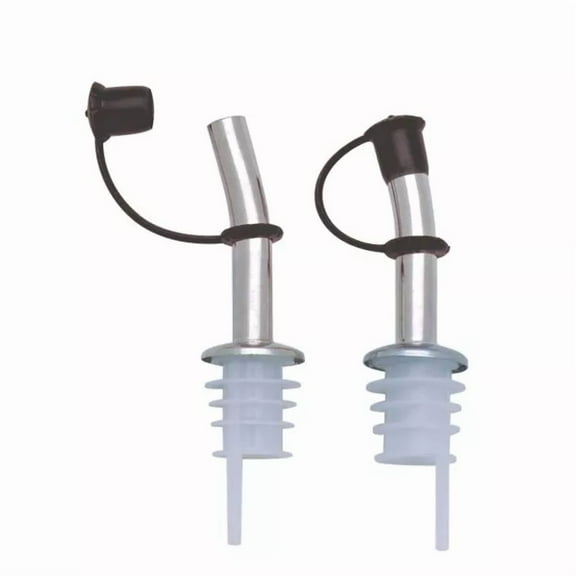 Pair Of 2 Bottle Pourers, Spouts, Dispensers For Wine Liquor Olive Oil & Vinegar