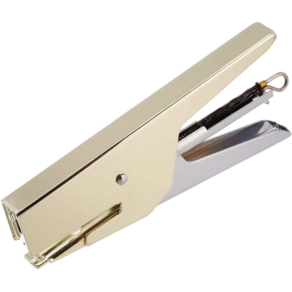 DIY 3 Gold Mini Stapler with 100 Staples, Gold glossy metal stapler By