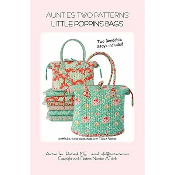 Little Poppins Bag Sewing Pattern with Two Bag Stays