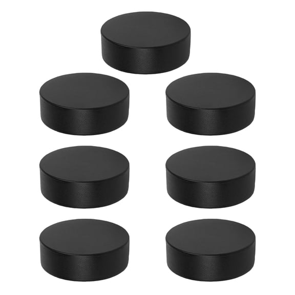 LOLIPPYY 7Pcs PU Ice Hockey Pucks Black Lightweight for Indoor Hockey Training and Games