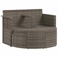 thumbnail image 3 of vidaXL Garden Sofa with Cushion 8 pcs Grey and Navy Blue Poly Rattan, 3 of 6