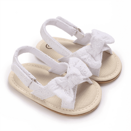 Loliuicca Baby Girl Summer Sandals Bow Open Toe Soft Sole Shoes for Daily