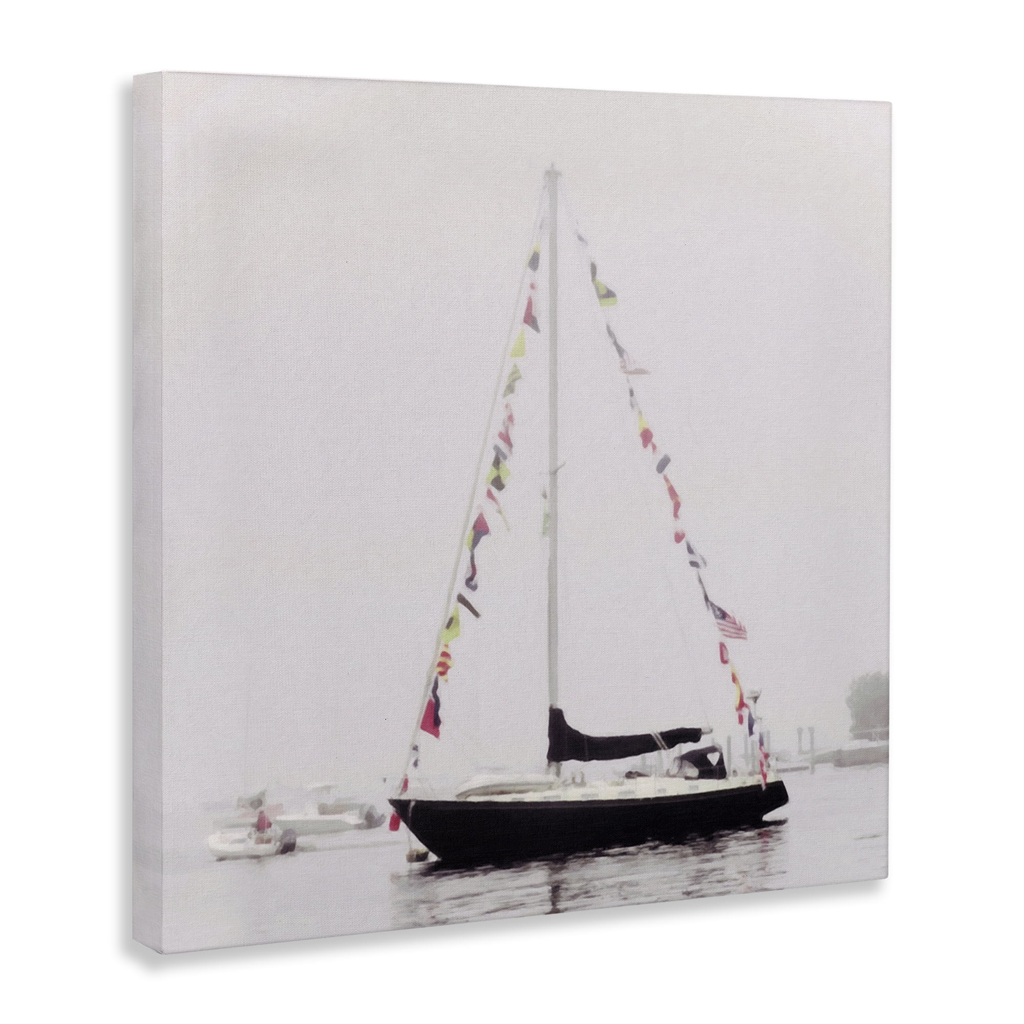 Stupell Industries Sail Flags in Harbor Nautical & Beach Photography Wrapped Canvas Art Print Wall Art, 30 x 30
