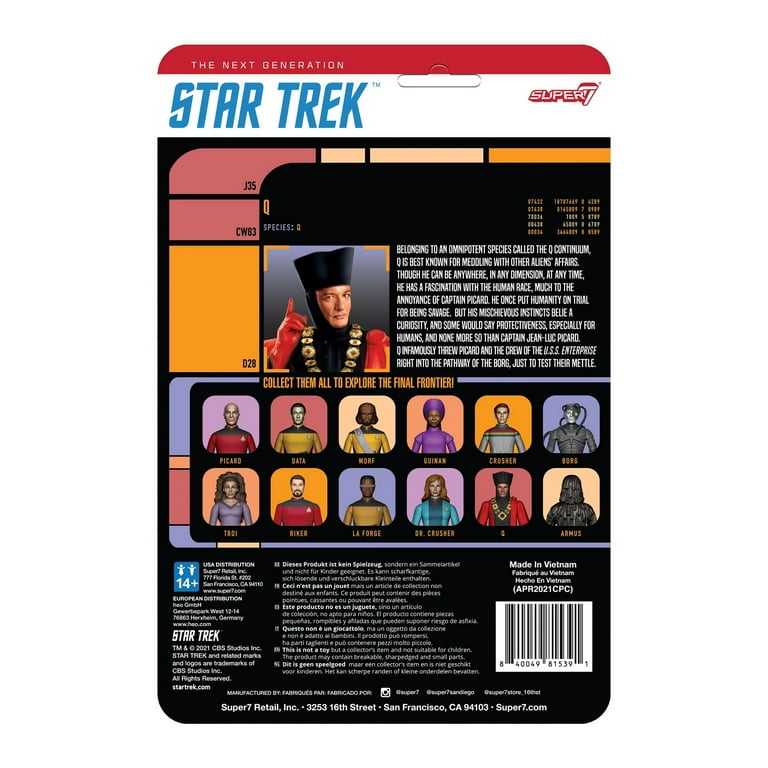 Q Star Trek Next Generation Super 7 Reaction Action Figure