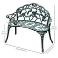 thumbnail image 3 of Outsunny 40” Patio Flowering Pattern Garden Bench, 3 of 10