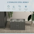 thumbnail image 3 of PawHut Magnetic-Door Dog Food Storage Cabinet & Dog Feeding Station, Gray, 3 of 9
