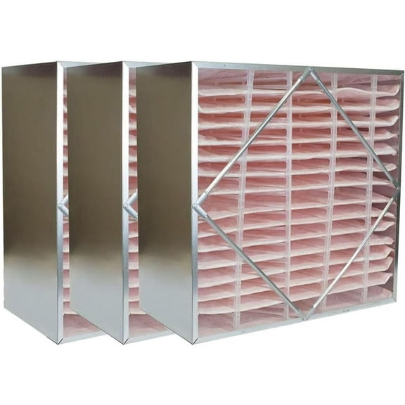 Filterbuy 24x24x12 MERV 11 No Header, Rigid Cell Box Filters HVAC Replacement (3-Pack)