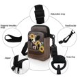 thumbnail image 5 of HELLHERO Messenger Bag Adjustable Shoulder Strap Travel Daily Use Unisex Shoulder Bags 2 Layers Cow Sunflower Wreath, 5 of 7