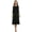 Black, variant on Women's 3/4 Sleeve A-line and Flare Midi Long Dress