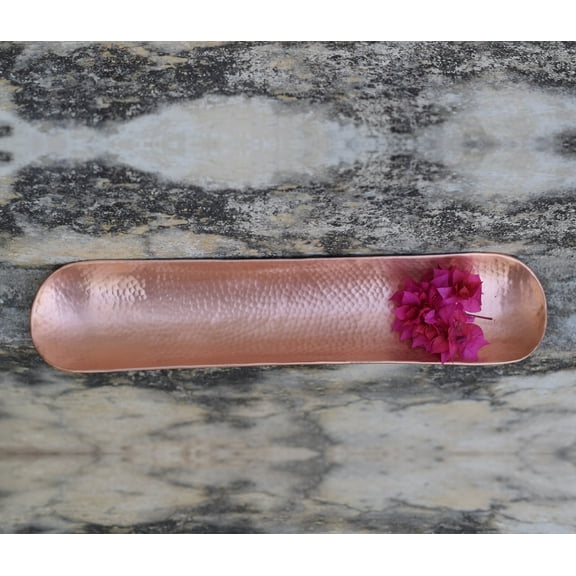 De Kulture Works Handcrafted Copper Centerpiece Tray 14.5x3.5x1 (LWH) inches