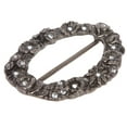thumbnail image 2 of 2" (50 mm) Oval Rhinestone Flower Center Bar Prongless Belt Buckle, 2 of 2