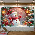 thumbnail image 6 of Snowman Design Christmas Banner Candy Cane Snowman Display Gift Box Festive Lantern Xmas Backdrop for Christmas Party Holiday Decoration Indoor Party, 6 of 9