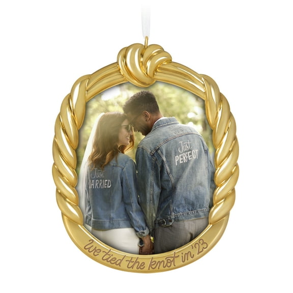 Hallmark Keepsake Christmas Ornament We Tied the Knot! 2023 Metal Photo Frame .18 lbs.