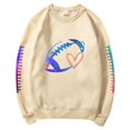 thumbnail image 4 of Holzkary Sweatshirts for Women Hoodies Football Funny Sweatshirt for Graphic Print Sunday Long Sleeve Graphic Printed Pullover Top Comfy Fall Winter Outfits Clothes 2025 Fashion Beige L, 4 of 4