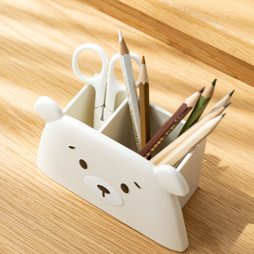 Creative Bear Writing Utensil Container Holds Over Pens Or Markers Makeup Tool Storage
