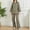 Army Green, variant on Womens Fashion New Solid Color Classic Versatile Casual Long Sleeved Pants Two-piece Set with Long Sleeved V-neck Top/shirt Set Sleek Casual Wear