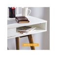 thumbnail image 2 of Bingirl Modern Simple Home Office Desk: Mid-Century Modern Computer Writing Desk with Drawer, Solid Wood Legs, and Open Storage Cubby - Small Vanity Table for Bedroom, 2 of 5