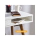 thumbnail image 2 of Moderno simple oficina en casa escritorio: mid-century moderno computer writing escritorio con cajón, solid wood legs, y abiertos almacenamiento cubby - small vanity mesa para dormitorio, 2 of 5