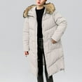 thumbnail image 3 of dazeni Women's Down Coats Quilted Padded Snow Parka with Fuzzy Trim Hood Warm Fleece Knee Length Coats Jackets 2024 Winter Fashion Clothes, 3 of 4