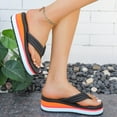 thumbnail image 5 of HNMKIU Platform Flip Flops Women Black High Heel Summer Comfortable for Wide Feet Comfy Slippers for Women Z03_Black,6, 5 of 8