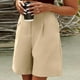 thumbnail image 5 of Bermudas Pantalones cortos casuales para mujer Traje diario con cintura elástica hasta la rodilla (Beige XXL) Cgtredaw Beige T XXL para Mujer, 5 of 6