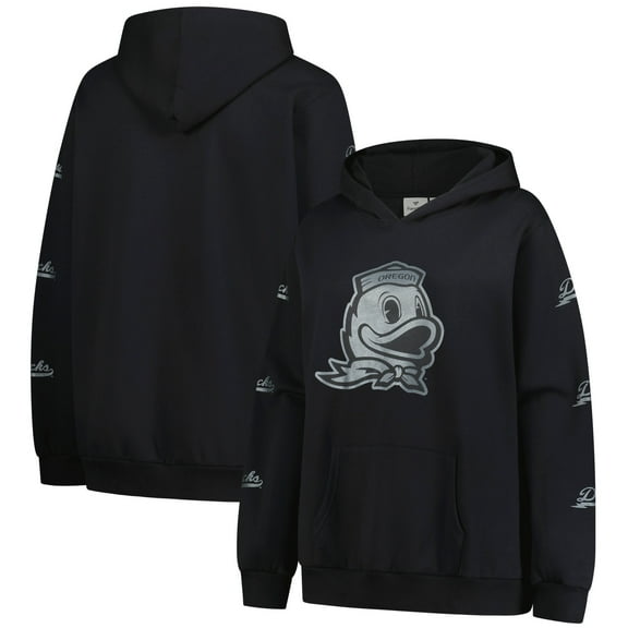 Women's Fanatics Black Oregon Ducks Plus Size Sleeve Hit Pullover Hoodie