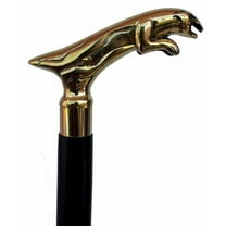 Maritime Treasuresr Antique Wooden Victoria Walking Cane Vintage Style Walking Stick Jaguar Head Brass Handle Decorative Design Wooden Seniors Walking Stick