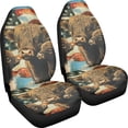 thumbnail image 2 of XYZCANDO Highland Cow American Flag Car Seat Cover Waterproof Durable Car Front Seat Cover Set Automobile Seats car Front Seats, Stretchy Breathable Truck Sedan, 2 of 9
