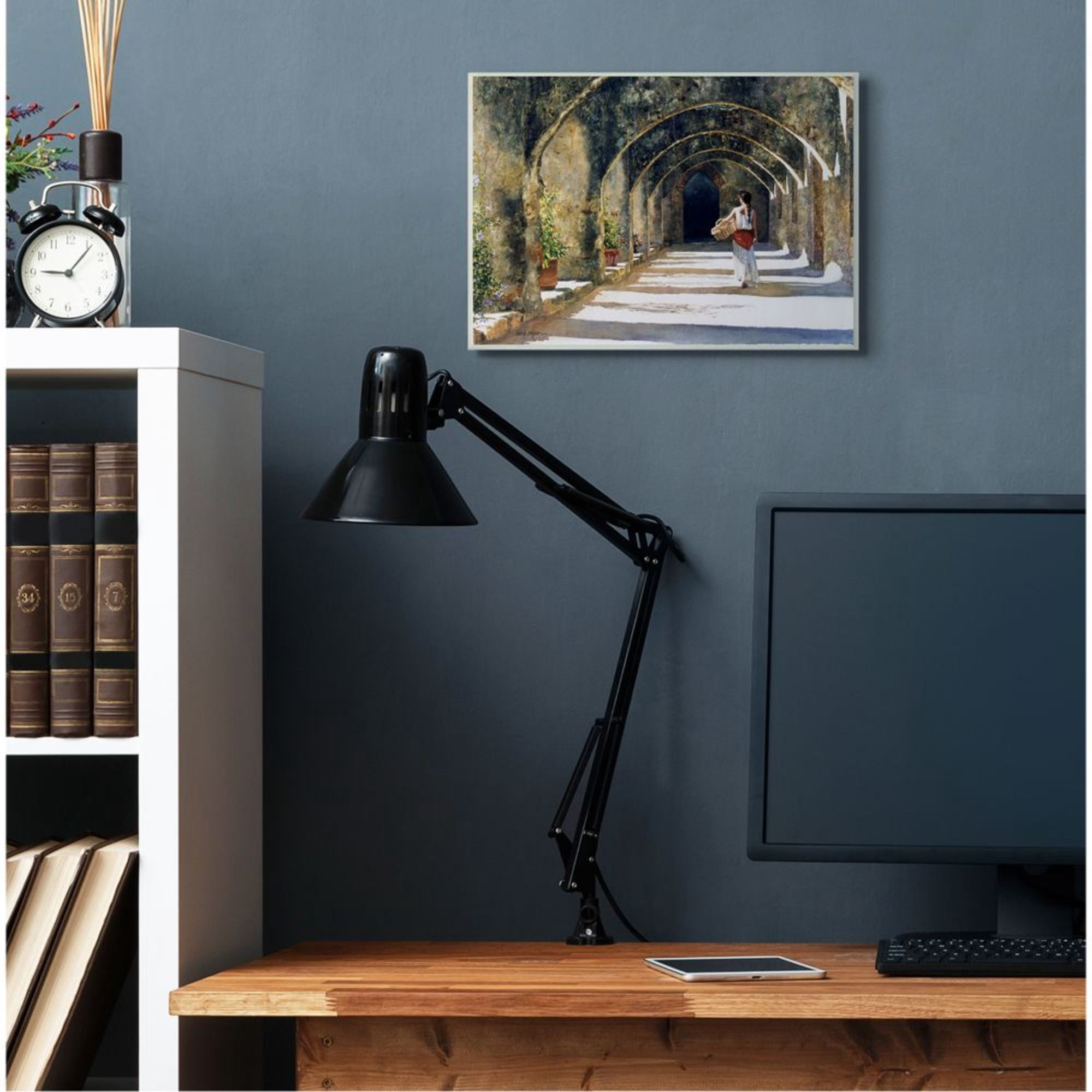 Stupell Industries Woman with Basket Walking Under Classic Arches Design by Heide Presse