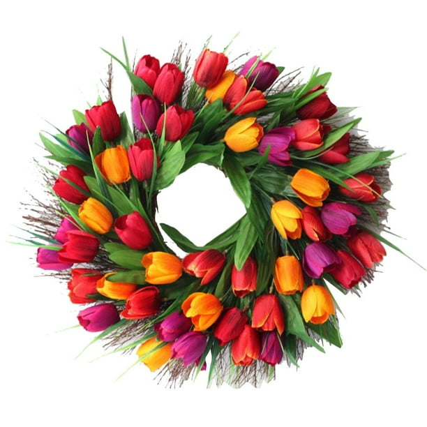 Grandes Guirnaldas de Flor Artificial de 17.7 Pulgadas Hermosas Guirnaldas de Primavera para Principal, Decoraciones Caseras en Otoñ Multicolor Yotijar Guirnalda de la guirnalda de la pared de la puerta delantera