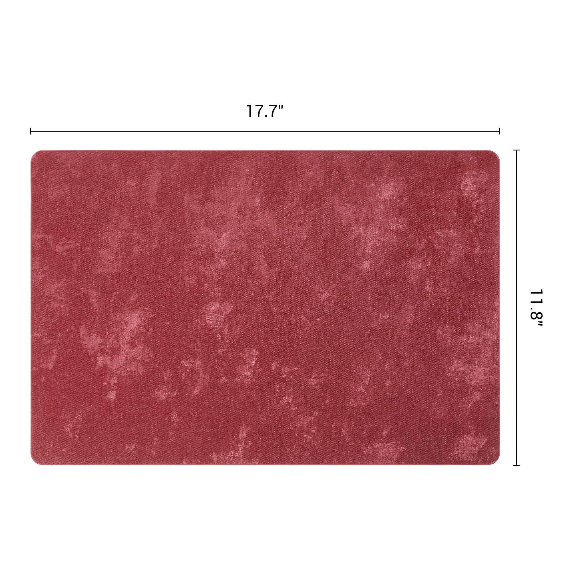 Unique Bargains Waterproof Placemats 4pcs Wine Red 17.7"x11.8"